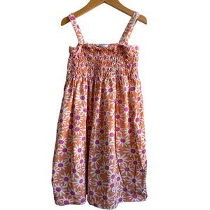 Hanna Andersson Smocked Sundress Daisy Floral Print  130cm Size 8